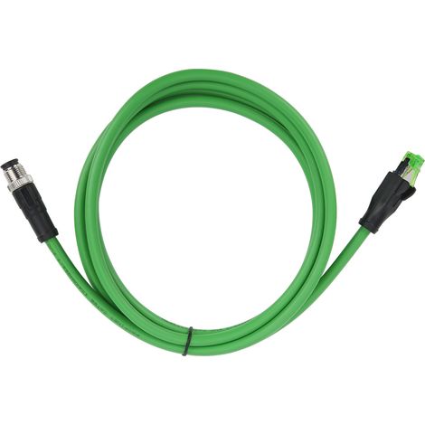 Câble Ethernet blindé avec connecteur RJ45 M12, fil 24 AWG, étanche IP67 (1/5)