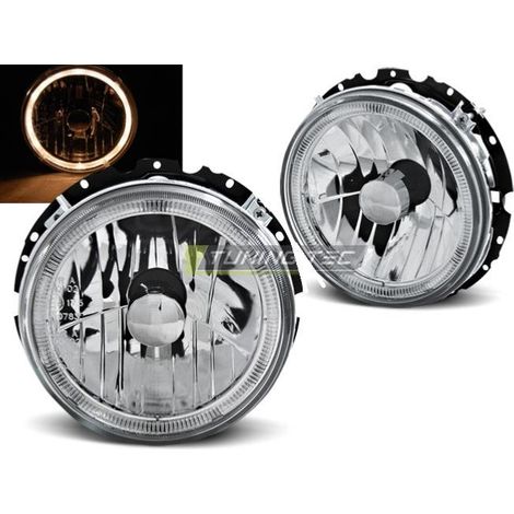 Paire de feux phares VW Golf 1 74-83 angel eyes chrome-27361889 (1/2)