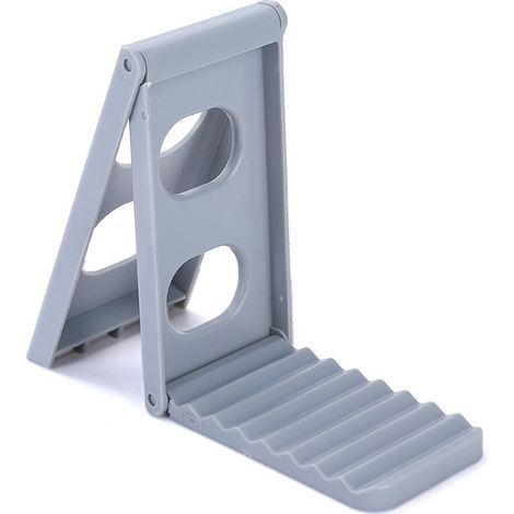 Support de couvercle multifonctionnel en plastique gris, égouttoir pliable pour évier, étagère de rangement pour la cuisine-AquaForge (1/5)