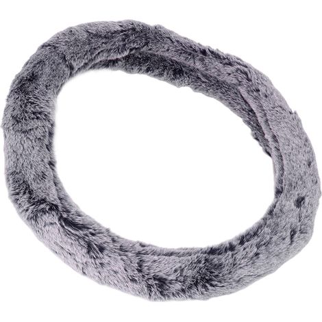 Universeller 15-Zoll-Lenkradbezug aus wolligem Kunstfell, Auto-Innenraumschutz-Accessoire für Damen und Herren, Grau (1/5)