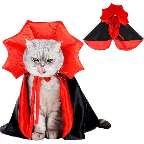 Déguisement d'Halloween pour chiens et chats – Cape de vampire ou de diable pour animaux de compagnie (1/5)