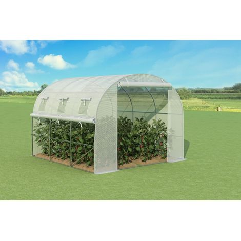 Serre de jardin tunnel 9 m² en acier galvanisé haute qualité - 3 x 3 x 2 m