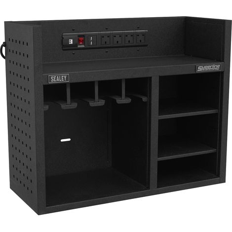 Sealey Power Tool Storage Rack with Power Strip AP30SRBE