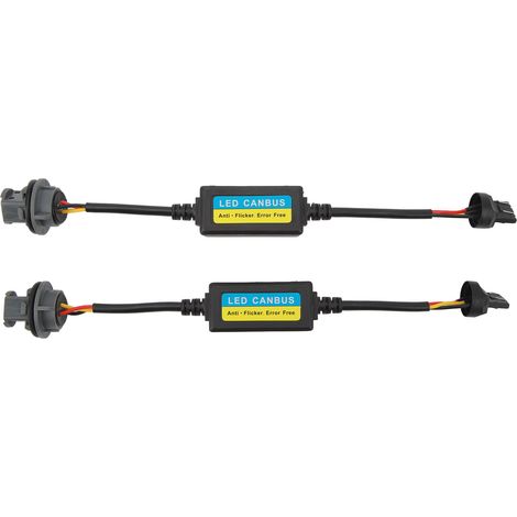 2 Pièces Décodeur Feu Stop 12V Anti-Scintillement Éliminateur d'Erreur pour Ampoule 7443 T20 Connecteur (1/5)