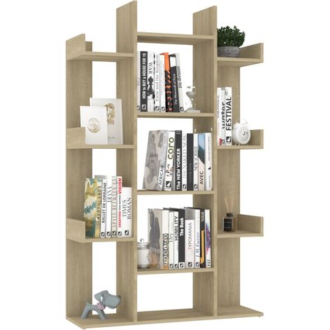 Bibliothèque Chêne Sonoma 86x25,5x140 (1/5)