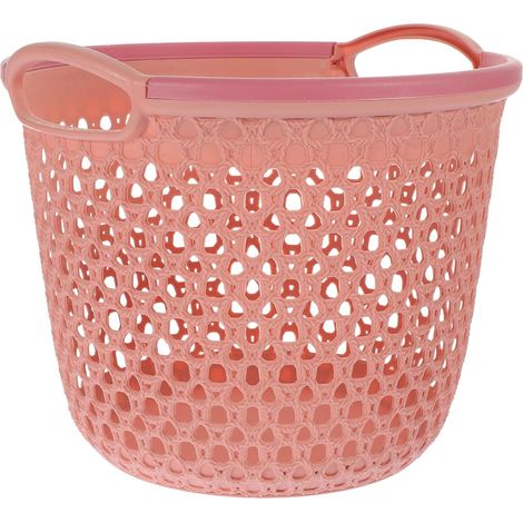 à linge portable rose de taille moyenne avec design ajouré (1/5)
