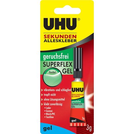 UHU Sekundenkleber geruchsfrei SUPERGEL FLEX 3g 10 Stk (1/5)