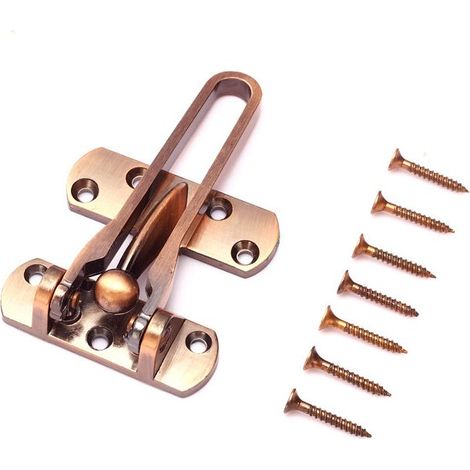 Métal Alliage de Zinc Assurance Antivol Porte Sécurité Chaîne Maison Serrure Hôtel Épaissi Antivol Boucle Antivol,Or rose (1/5)