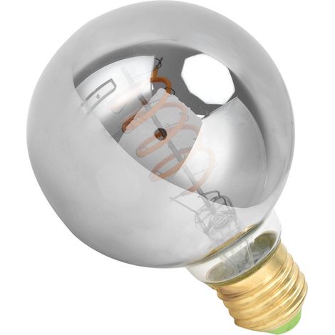 Ampoule LED à filament G80, culot E27, style vintage, 4 W, 220 V, lumière chaude, finition gris électroplaqué (1/5)