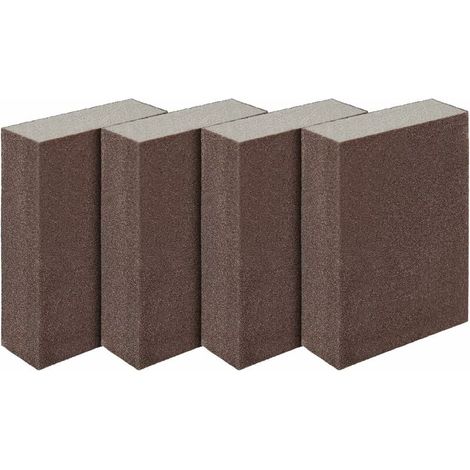 Lot de 4 éponges/Blocs de ponçage pour Surfaces humides et sèches, superfin (Grade 320 à 400) ponçage (1/5)