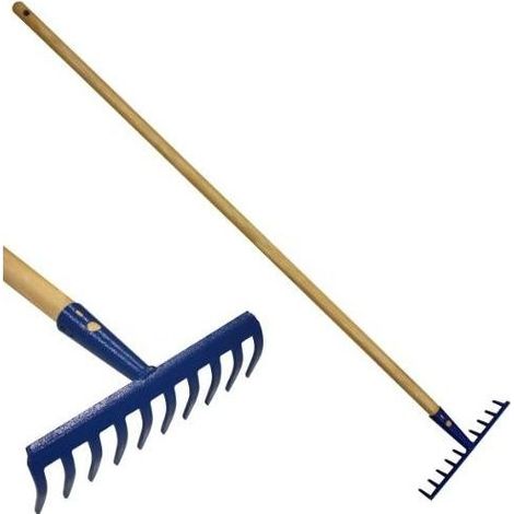 Ferpro 580-119V Prestige Rastrello Denti Curvi con Manico in Legno 133 cm Denti 7.8 cm colore Blu