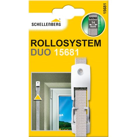 Schellenberg 15681 Duo, con Guarnizione a Spazzola e Rullo Guida 14 mm di Larghezza (Sistema Mini), Senza Rimuovere la Cinghia tapparella, Bianco (1/5)