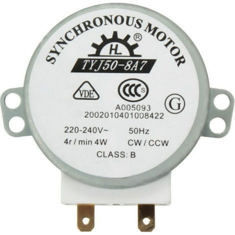 Moteur TYJ50-8A7 220-240 V CA 4 tr/min CW/CCW 50 Hz pour micro-ondes (1/5)