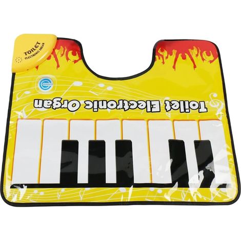 Tapis Musical Piano - 1 Unité - Vinyle Étanche - Clavier Interactif Pieds - Salle De Bain Enfant - Noir Et Blanc (1/5)