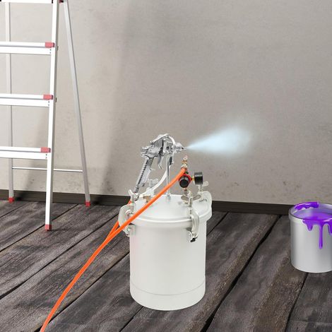 Pistolet à peinture de 10 l, réservoir sous pression, récipient de peinture de 10 l avec buse de 3 mm, pression de fonctionnement 45 à 60 psi, système de pulvérisation, pistolet à peinture (1/5)