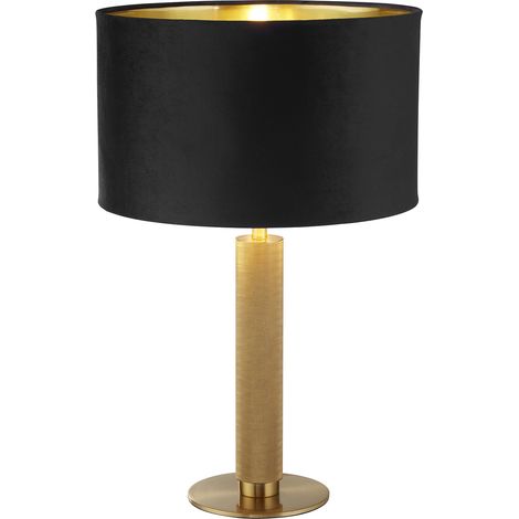 Lampada da tavolo London - Ottone zigrinato e paralume in velluto nero (1/5)