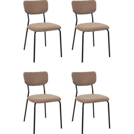 Lot de 4 Chaises Côtelées "Jules" 78cm Taupe (1/5)