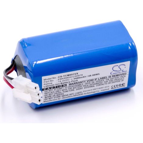 vhbw Batterie compatible avec iClebo Smart YCR-M05-10, Smart YCR-M04-1, POP YCR-M05-P, ARTE YCR-M05 aspirateur (3400mAh, 14,4V, Li-ion) (1/2)