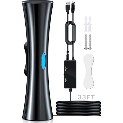 Antenne TV Intérieur TNT HD,620+KM Antenne TNT IntéRieur avec Amplificateur de Signal à Gain Élevé, Réception Longue Portée à 360° pour TV 4K 1080P HDTV (1/5)