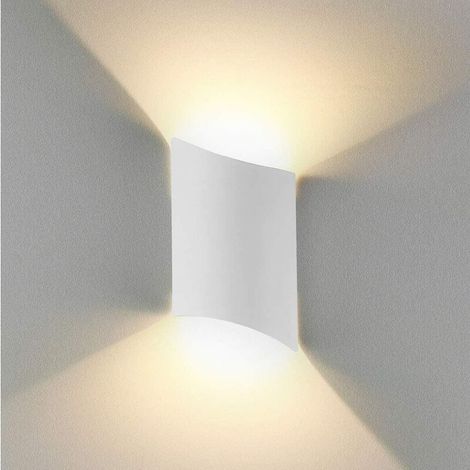 12W Applique Murale led Intérieur exterieur Huat en bas Lampe murale LED Moderne Blanc chaud Imperméable IP65 Appliques Murales interieures en Aluminium pour Salon Escalier Couloir Chambre Jardin [Cla (1/5)