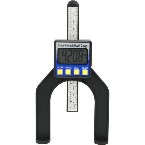 Elektronischer Höhen- und Tiefenmesser, Digitalanzeige, Holzbearbeitungslineal, Messwerkzeug 0 bis 80 mm (1/5)