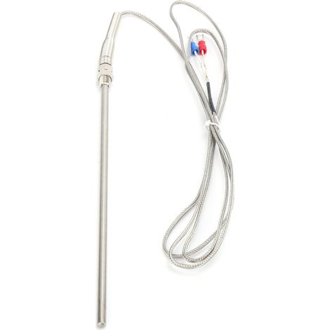 Sonde de température à thermocouple de type K 5 x 200 mm, filetage M8, en acier inoxydable (1/5)