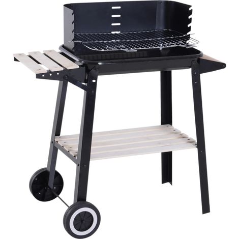 BARBECUE A CARBONE TENNESSEE CM.87X45X83H. CON RUOTE E PIANO DI APPOGGIO (1/3)