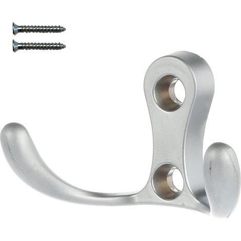 Appendiabiti da parete in cromo opaco con due ganci XV02 (1/5)
