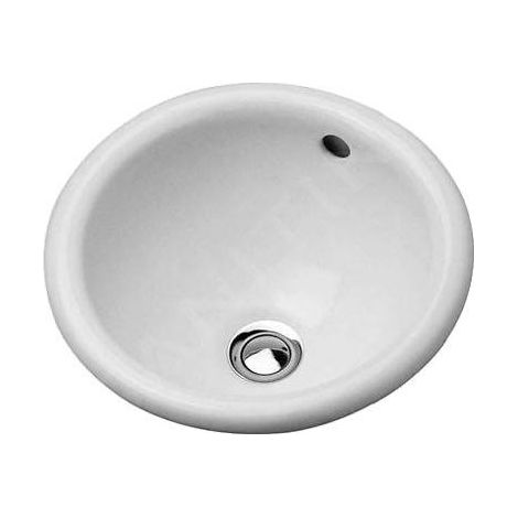 Duravit Architec - Lavabo sans trou, avec trop-plein Bali, diamètre 335 mm, blanc - lavabo 0473340031 (1/4)