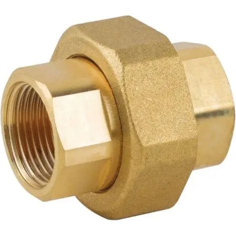 Raccordo diritto 3 pezzi femmina femmina in ottone giallo serie 7500 11/4" RINALDI E PETTINAROLI