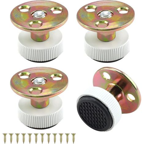 4 Pièces Pieds de Meuble Réglables (Blancs), Pied Reglable en Hauteur, Pieds Réglables à Fixation pour Vis, Plage de Réglage 29 mm 42 mm, pour Armoires, Pieds de Lit, Canapés, Tables, Chaise (1/5)