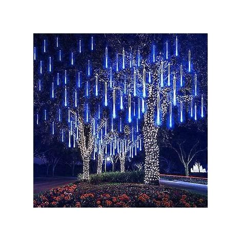 Guirlande lumineuse LED extérieure SZTXJ, motif sapin enneigé, 30 cm, 8 tubes, effet pluie d'étoiles filantes. (1/5)