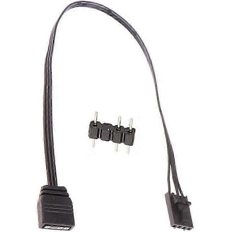 Câble adaptateur RGB 4 broches vers ARGB 3 broches 5 V 25 cm pour ventilateurs LED PC (1/4)