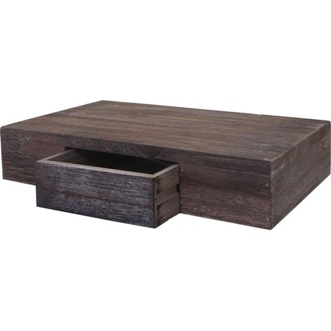 [JAMAIS UTILISÉ] Étagère murale Oise, tiroir, 40cm, brun shabby