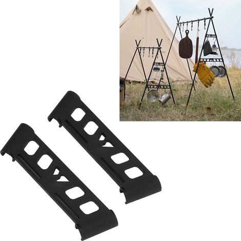Attache latérale pour rack de camping - Nylon noir - 2 tailles (approx.12mm) - 2 pièces portable compact pour rangement en plein air (1/5)