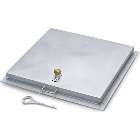 ZARGES Brunnenabdeckung, eckig, Stahl feuerverzinkt 625 x 625 mm (1/2)