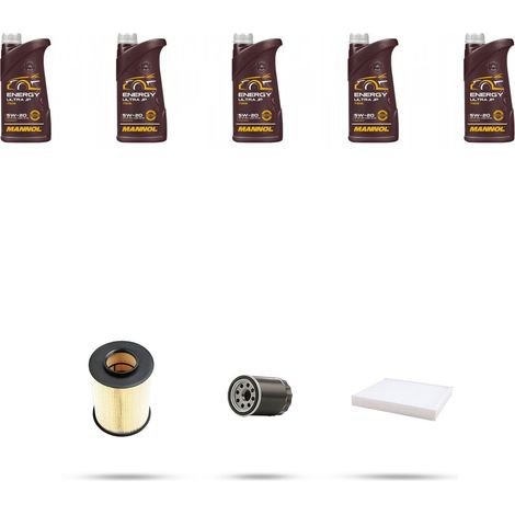 Kit tagliando 3 FILTRI e 5L OLIO compatibile con Ford C-Max 1.8 16v 92kw dal 2007 al 2010 (1/5)