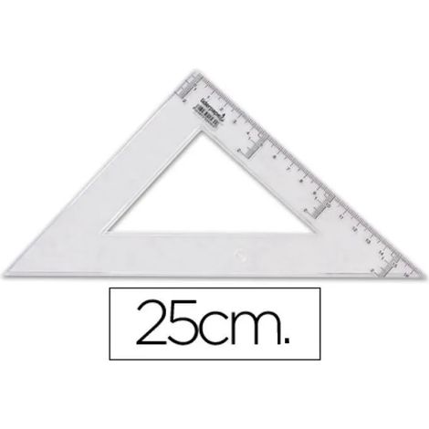 Escuadra liderpapel 25 cm plastico cristal (pack de 20 uds.)