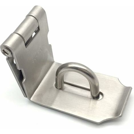 royaluxe - Angle Droit Porte Fermoir Verrou de Porte en Acier Inoxydable Moraillon Cadenas Fermoir Porte-Cadenas avec Vis, Argent, (1/5)