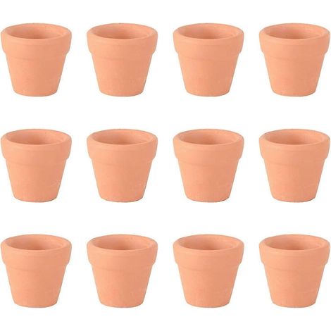 Lot de 24 mini pots en terre cuite (3 x 3 cm) en céramique, parfaits pour cactus, plantes grasses et autres végétaux. Idéaux pour la décoration et les loisirs créatifs. (1/5)