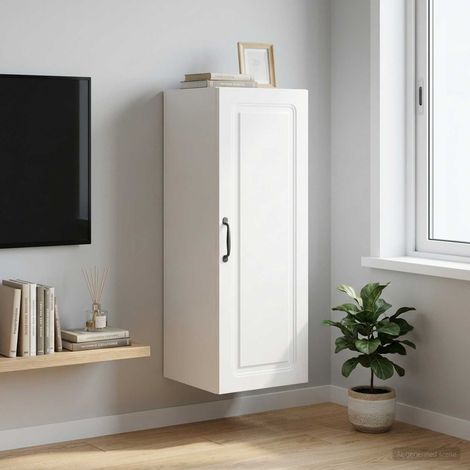 vidaXL Mobiletto a muro Bianco 33 x 34,5 x 90 cm Legno ingegnerizzato (1/5)