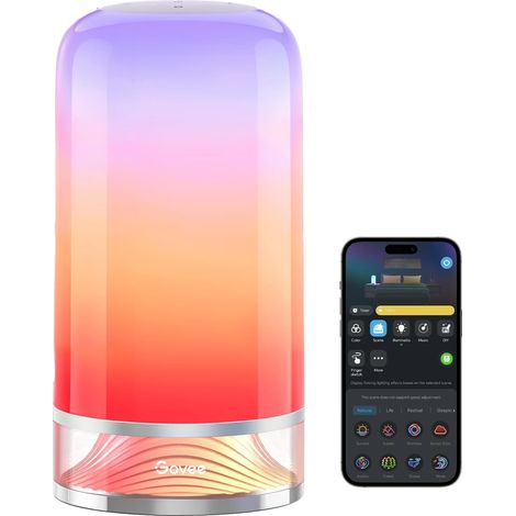 Govee RGBIC Smart Tischlampe 2, Touch-Tischlampe für den Nachttisch, kompatibel mit SmartThings, Matter, Alexa, Schreibtischlampe mit 64 Szenenmodi, Nachttischlampe für Schlafzimmer und Wohnzimmer (mi (1/5)