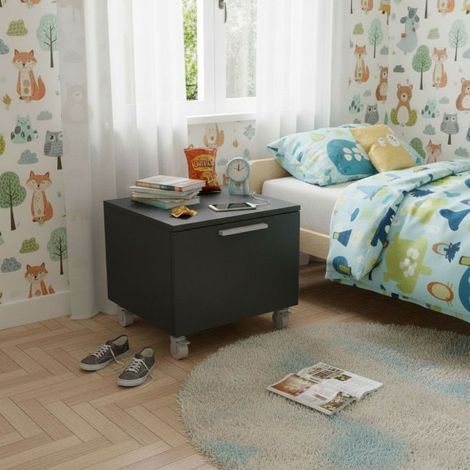 Cassettiera con ruote - Design moderno per cameretta e ufficio - Basalto (1/5)