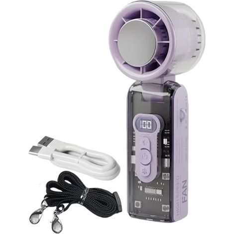 Ventilatore universale portatile, ventilatore portatile ricaricabile senza pale con torcia, adatto per viaggi, spiaggia, ufficio, adulti, bambini (1/5)