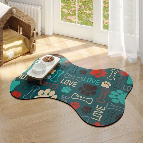 Alfombrilla antideslizante para comederos de mascotas,5080 cm,Alfombrilla para recoger comida y agua,Alfombrilla para gatos y perros (1/5)
