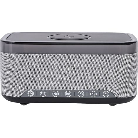 Enceinte Bluetooth 5.3 avec réveil, radio FM, veilleuse, son stéréo HiFi et charge sans fil pour la maison et le bureau. (1/5)