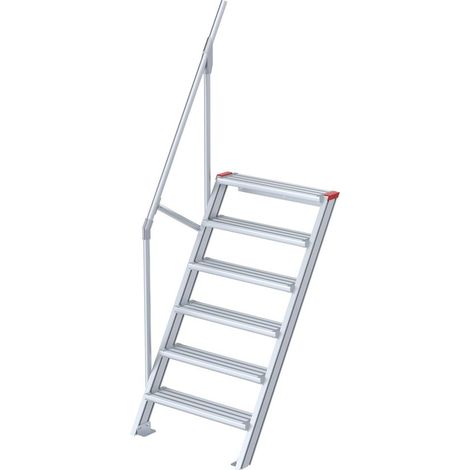 Euroline 510 Treppe 60° 1000mm Stufenbreite 6 Stufen Alu gerieft
