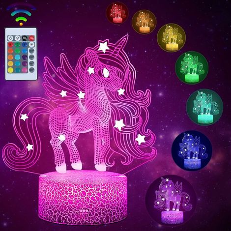 Unicorn night light for children, 3D lamp, for gifts, birthday, festival, bedroom, decoration lamp, children's birthday gift idea (1/5)