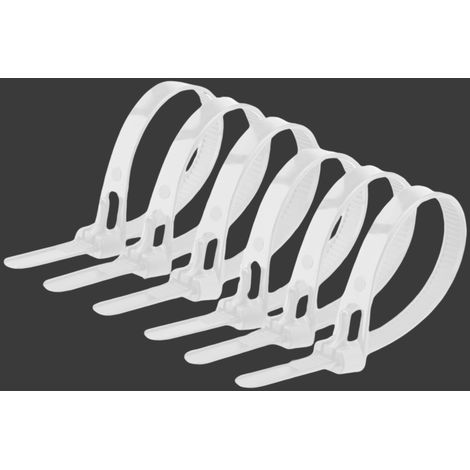 Offgridtec Fascette Fermacavi Autobloccanti Riutilizzabili, 7,6 mm X 300 mm, Resistenti Al Calore E Al Freddo, Organizzatore Di Cavi Multiuso Durevole, Confezione Da 100, Bianco (1/5)