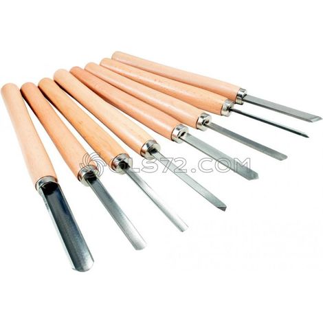 SCHEPPACH 8 PIEZAS GUBIAS CINCELES PARA TORNO MADERA (1/4)